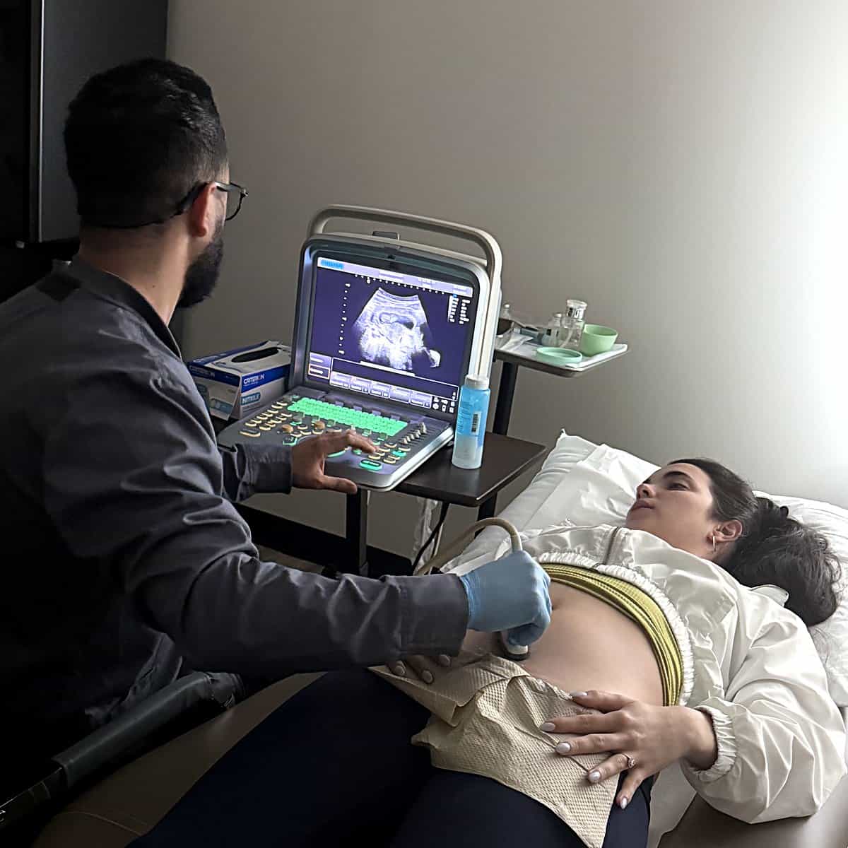 Diagnostic ultrasound exam being performed at PassQual Health in Miami Gardens
