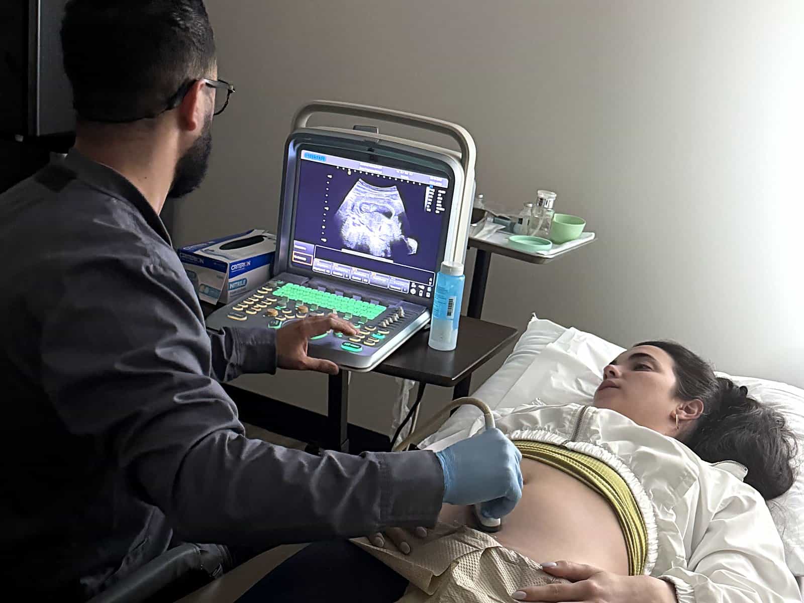 Diagnostic ultrasound exam being performed at PassQual Health in Miami Gardens
