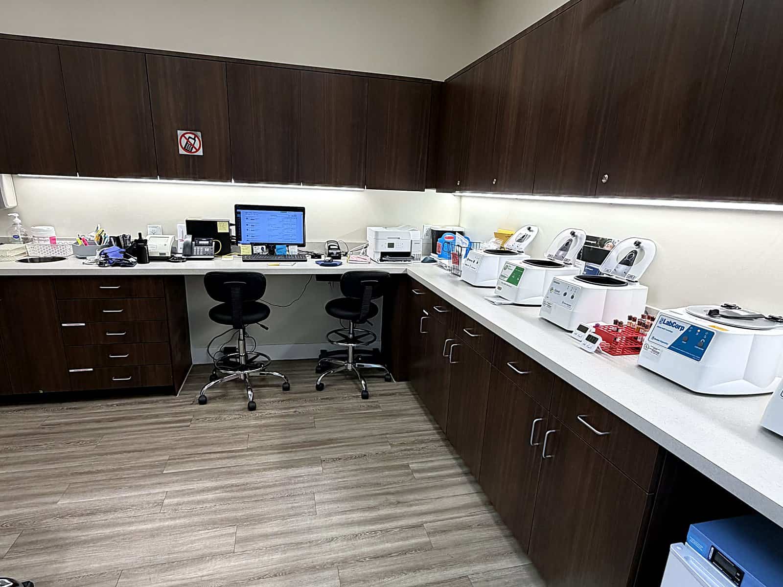 On-site medical laboratory at PassQual Health with modern diagnostic equipment