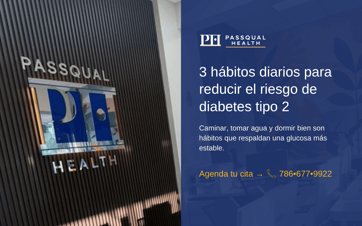Adulto caminando en su vecindario de Miami Gardens como parte de hábitos saludables para reducir el riesgo de diabetes tipo 2