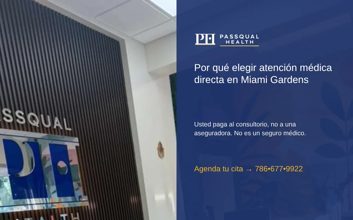 Dr. Hendry Pascual en el consultorio de atención médica directa PassQual Health en Miami Gardens